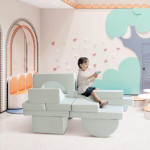 Lifestan Modular Kids Couch 14PCS, Play Couches for Creative Toddlers, Foldable Foam Couch for Playroom, Convertible Explorer Play Sofa Set for Indoor Playing, Creating, Sleeping1