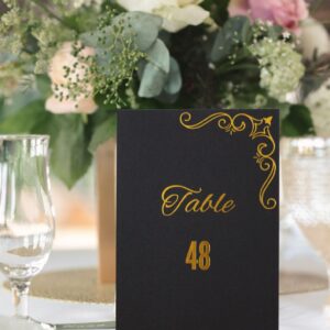 Table Numbers, Gold Table Numbers, Table Numbers 1-48, Wedding Table Number For Head Table Gift Table, Double Sided Wedding Table Numbers, 4x6 inches, Table Numbers For Wedding Reception