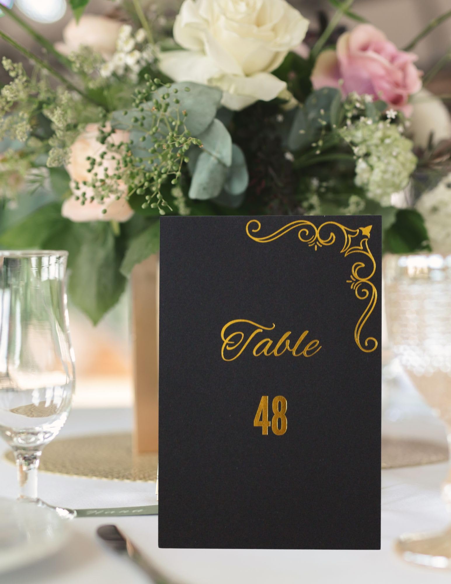 Table Numbers, Gold Table Numbers, Table Numbers 1-48, Wedding Table Number For Head Table Gift Table, Double Sided Wedding Table Numbers, 4x6 inches, Table Numbers For Wedding Reception