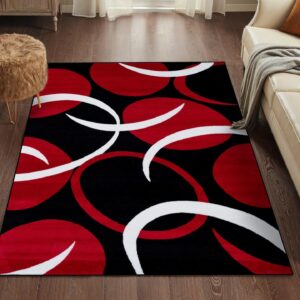 1062 Red 2'2x7'4 Black Area Rug Carpet Large New