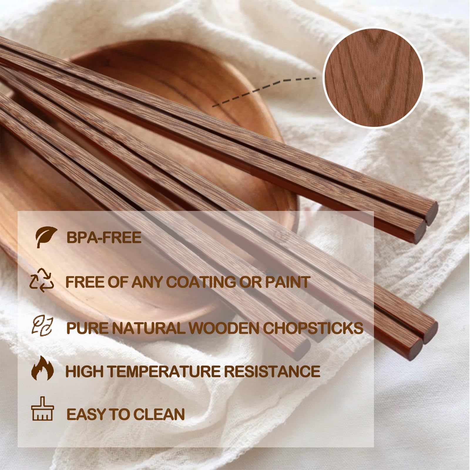 Sbirdbao Long Wooden Chopsticks Reusable for Noodles Frying Hotpot Cooking Dishwasher Safe Chop Sticks Set of 8 Pairs: 7 Inch, 9.8 Inch, 12.6 Inch, 16.5 Inch Brown Kitchen Gadgets