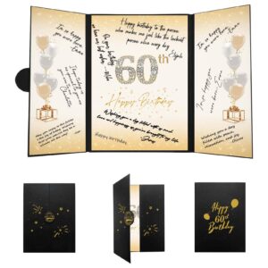 crenics 60th birthday decorations for men women, creative 60th birthday guest book alternative, 60th birthday signature book poster 18 x 12 inch, great 60th birthday gifts