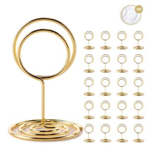 littlelala 20pack mini table number holders 1.97in/50mm | available in 3 sizes | gold table number holders, table card holders, table number stands for wire picture holder at wedding party office