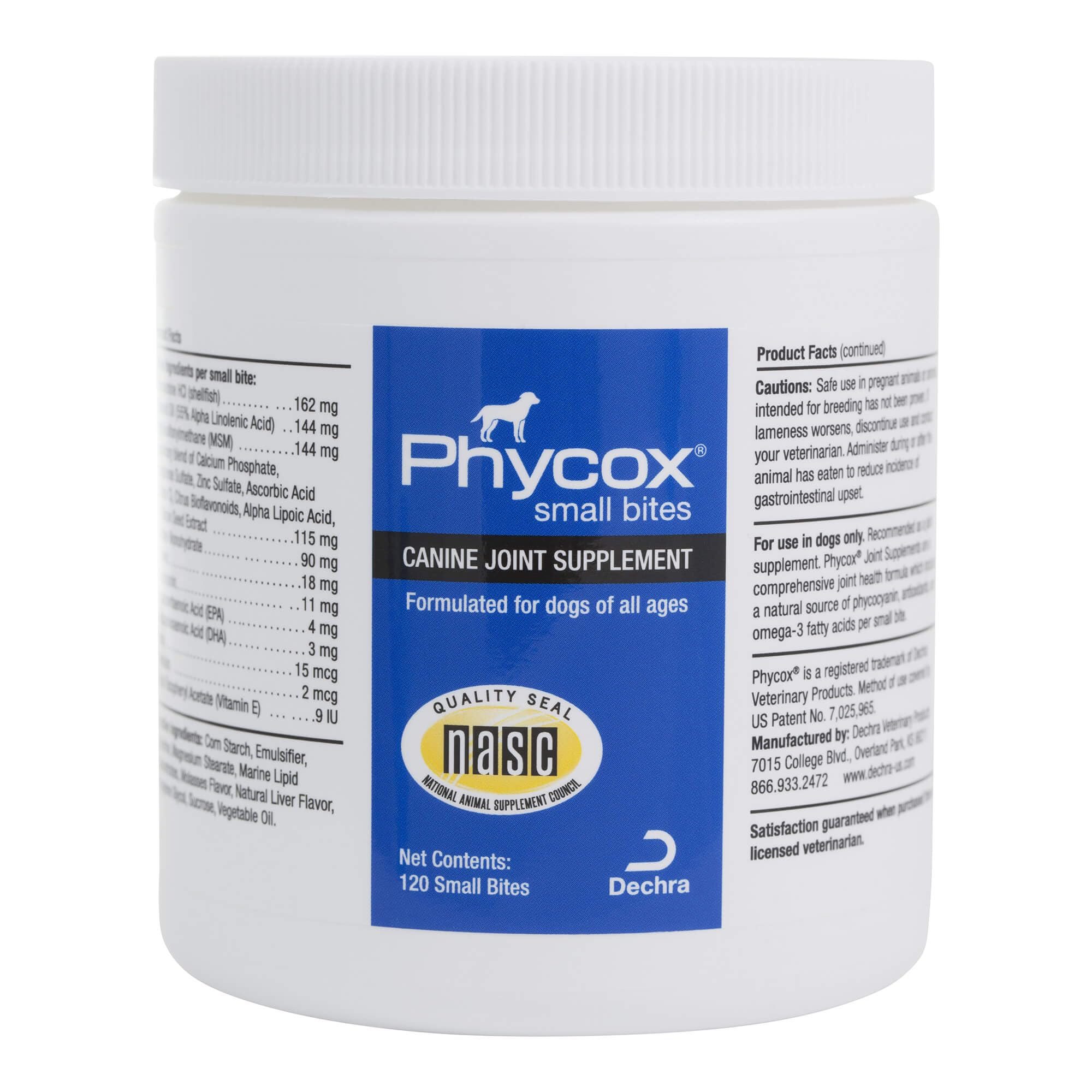 Phycox Joint Supplement Small Bites for Dogs, 120 Ct