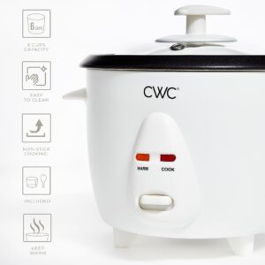 COOK WITH COLOR 6 Cup Rice Cooker 300W - Effortless Cooking and Greatly, Cooks 3 Cups of Raw Rice for 6 Cups of Cooked Rice, Cream