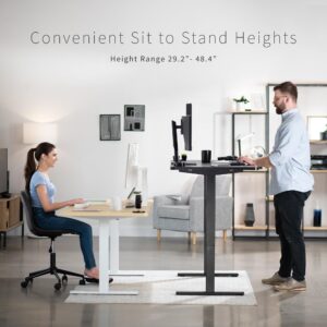 VIVO Electric 71 x 30 inch Standing Desk Workstation, Memory Controller Height Adjustment, 1B Series, Dark Gray Top Black Frame, DESK-KIT-1B7G