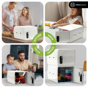 Urban August Dual Combination & Keyed Lockbox - Lockable Box for Everyday Use - Multi-Purpose lock for Home & Office Safety - Made of Industrial-Grade Plastic - One Size (Cream)