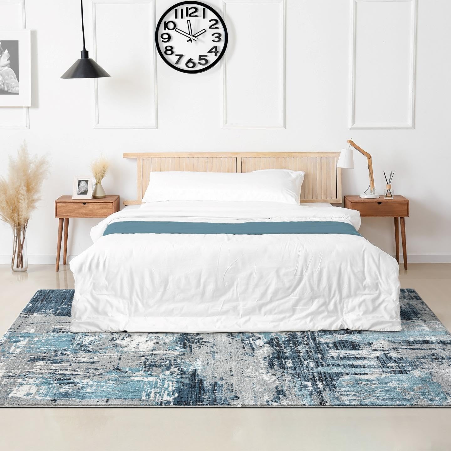 LUXE WEAVERS Abstract Distressed Blue 8x10 Area Rug