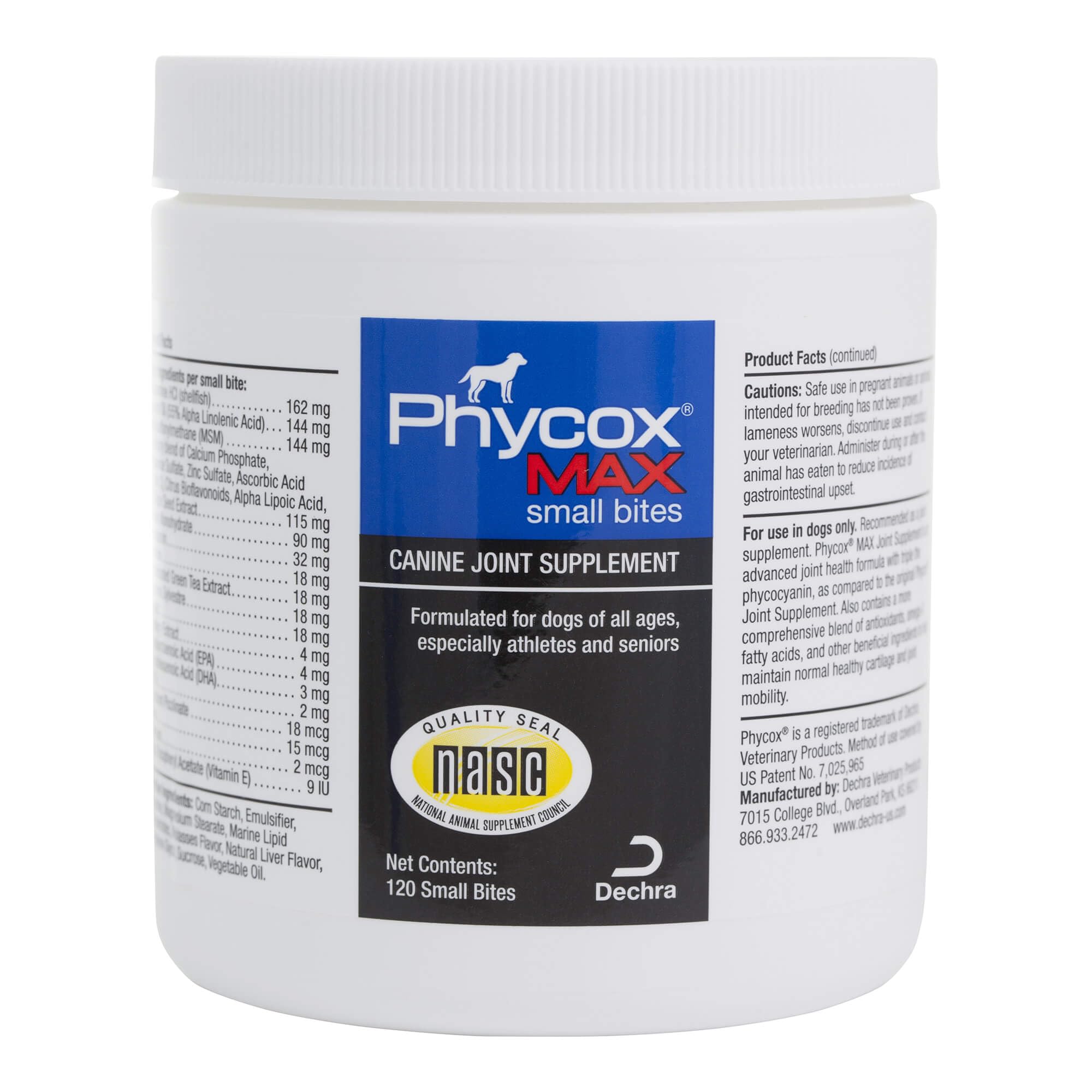 Phycox MAX Joint Supplement Small Bites for Dogs, 120 ct