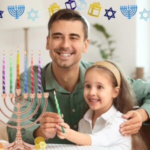 The Dreidel Company Deluxe Twisted Hanukkah Menorah Candles for All 8 Nights of Chanukah, Multicolor (Single)