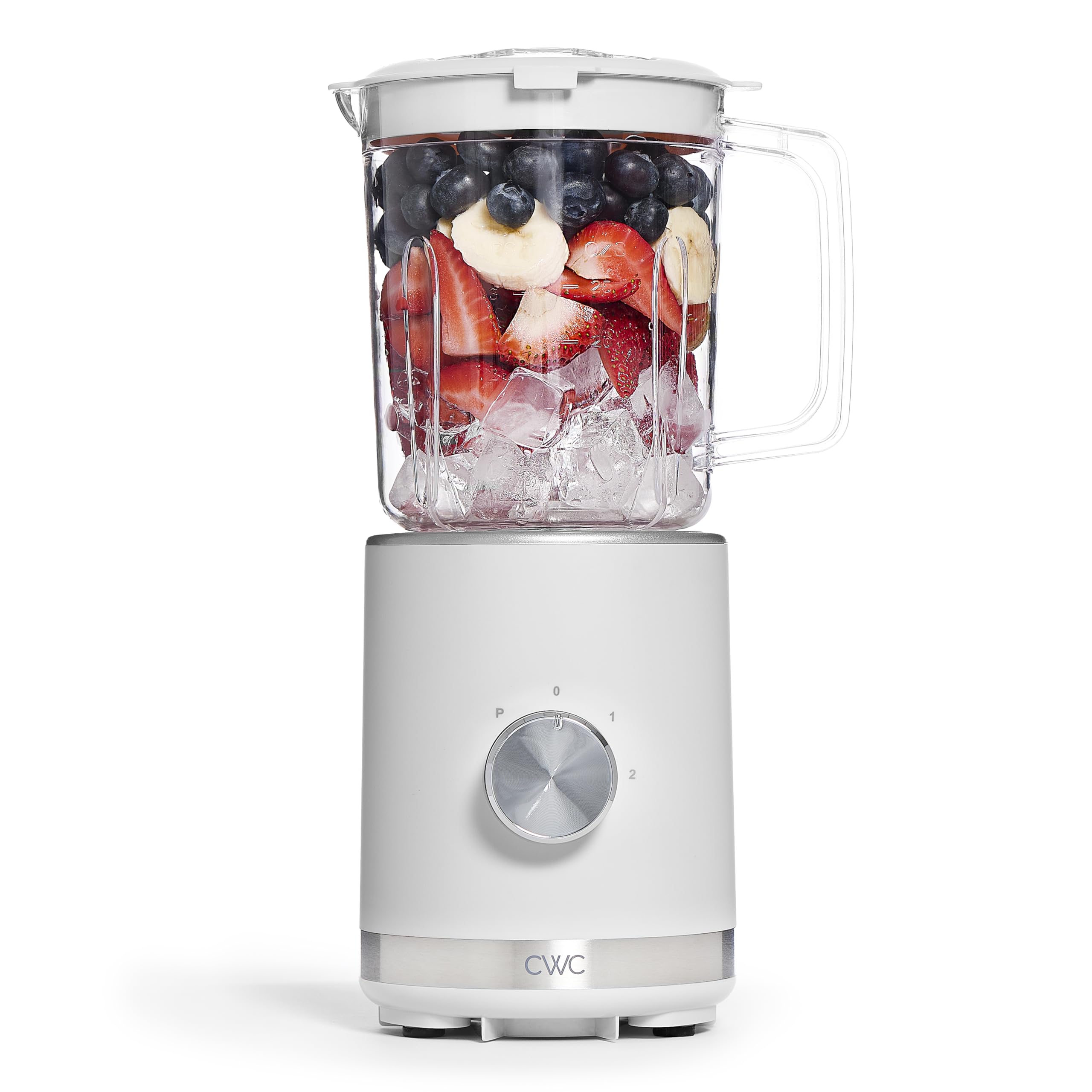 COOK WITH COLOR 300 Watt Blender: Powerful 2-Speed Control with Pulse, 4-Tip Stainless Steel Blades, 25oz (750ml) Jar, and Skid-Resistant Feet, Creme