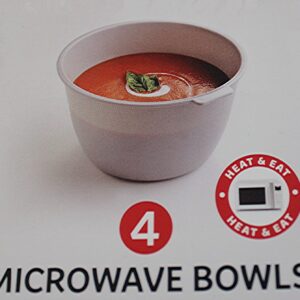 Dependable Industries inc. Essentials Unbreakable Microwave Bowls Heat and Eat 26 OZ Dishwasher Safe BPA-Free Plastic for Serving Soup Pasta Noodles Oatmeal Cereal Stakable Set of 4