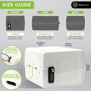 Urban August Dual Combination & Keyed Lockbox - Lockable Box for Everyday Use - Multi-Purpose lock for Home & Office Safety - Made of Industrial-Grade Plastic - One Size (Cream)