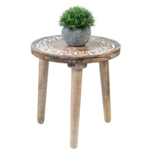 crocon side table, small end table for living room bedroom office patio small spaces bedside table nightstand decorative coffee table home décor wood stool for plant flower pots, 12 x 12.5 inch