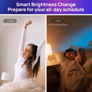 Consciot Smart Light Bulbs, WiFi Bluetooth Color Changing LED Light Bulb, Music Sync, 60W Equivalent Smart Bulb, A19 E26 RGBTW Light Bulbs That Works with Alexa/Google Home/Apple Home/Siri, 3 Pack