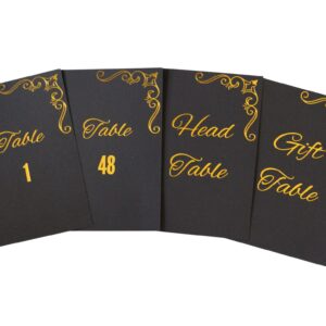 Table Numbers, Gold Table Numbers, Table Numbers 1-48, Wedding Table Number For Head Table Gift Table, Double Sided Wedding Table Numbers, 4x6 inches, Table Numbers For Wedding Reception