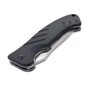 S-TEC Pocket Folding Knife with G10 Handle w/Pocket Clip, 3.35 inch 440 Stainless Steel Blade, 8.0 inch overall length, EDC Knife, Manual Operation, Smooth Nylon Pivot Washer, TS018 (Black)