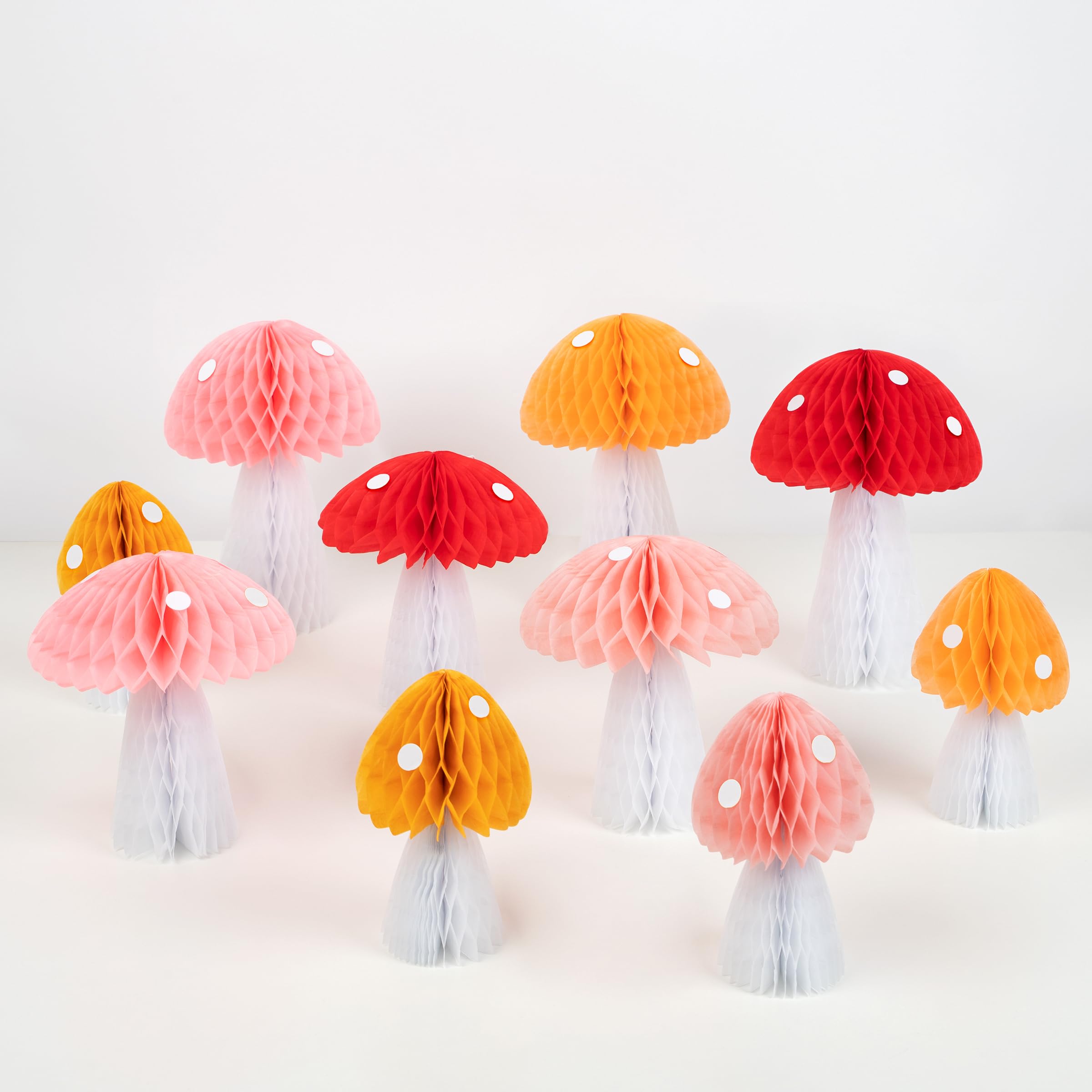 Meri Meri Honeycomb Mushroom Decorations (Pack of 10)