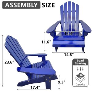 Wood Children Adirondack Chair,Ergonomic All-Weather Adirondack Chairs,Durable Patio Lounge Chair for Outdoor,Garden,Lawn,Indoor,Blue