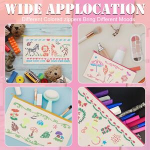 WEBEEDY 10 Sets Blank DIY Craft Bag Kit Decorate Your Own Canvas Pouch Zipper Pen Pencil Case Painting Makeup Bag Invoice Bill Bag Multi-Purpose Travel Toiletry Bags