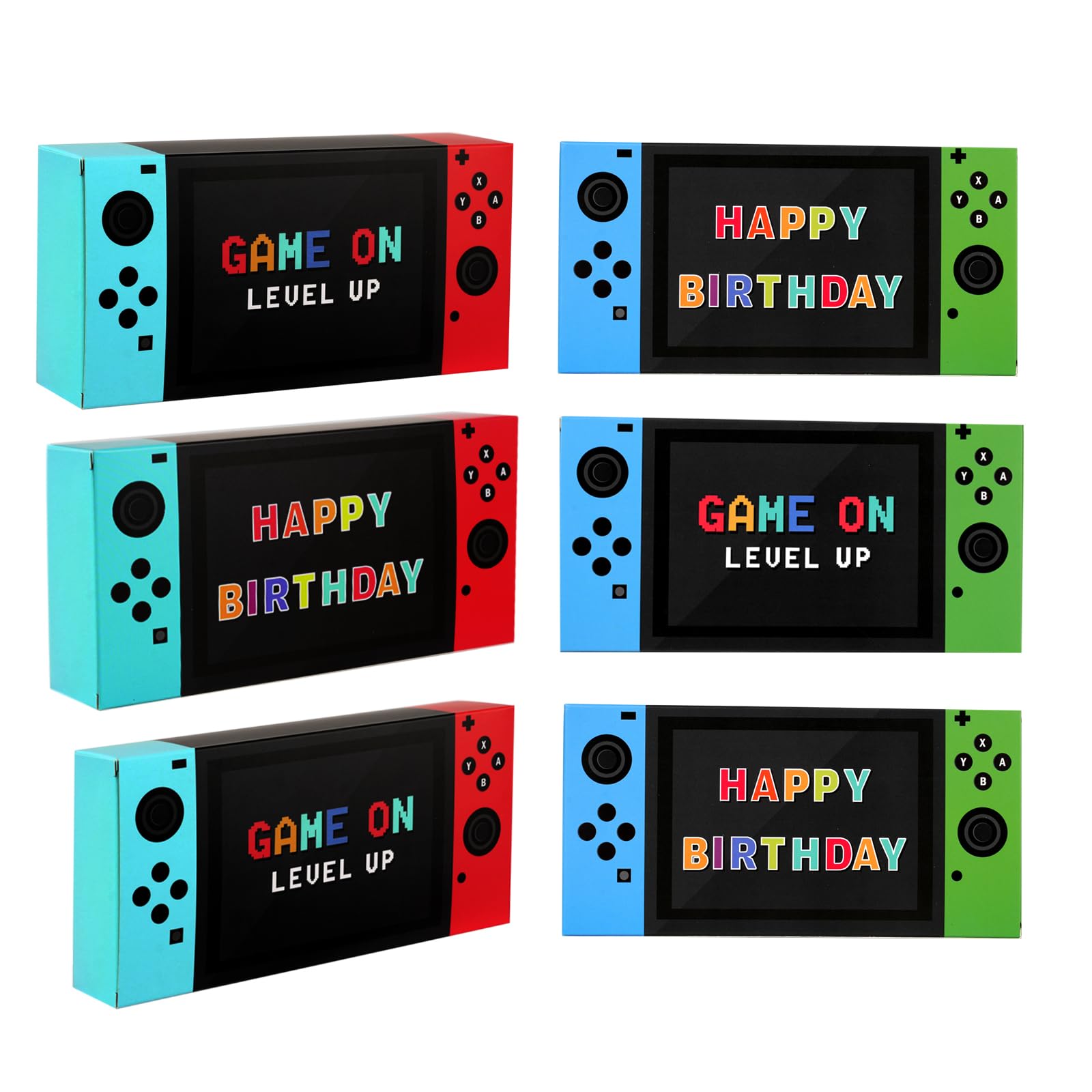 Video Game Party Favor Boxes - 12 PCS Game On Theme Gifts Boxes for Boys Kids Video Game Birthday Party Supplies Goodie Candy Bags Gamer Party Decorations