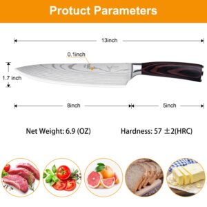 Bekhic Chef Knife - CKnife Pro Kitchen Knife 8-Inch Chef's Knife made of German High Carbon Stainless Steel ，Ergonomic Handle, Ultra Sharp