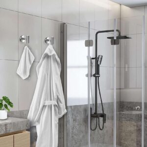 Modket 4 Pack Brushed Nickel Bathroom Rob Hook Towel Hooks Holder Wall Mount Heavy Duty Wall Mount Hooks 304 Stainless Steel Bathroom Bedroom Kitchen