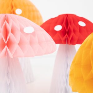 Meri Meri Honeycomb Mushroom Decorations (Pack of 10)