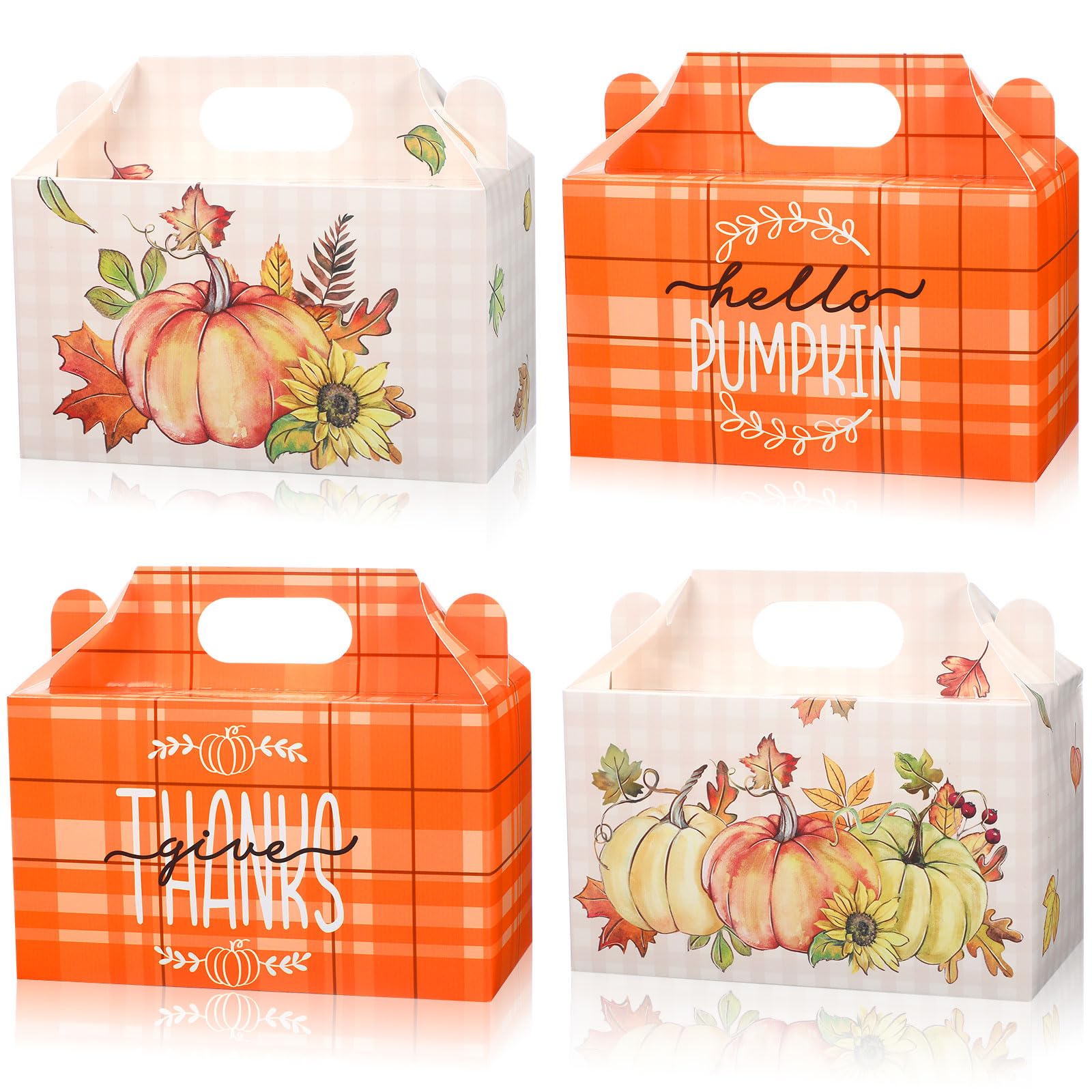 Pasimy 24 Fall Party Candy Boxes Thanksgiving Party Treat Boxes Autumn Harvest Party Boxes Pumpkin Maple Leaf Fall Paper Boxes for Thanksgiving Autumn Harvest Halloween Birthday Party Decoration