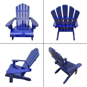 Wood Children Adirondack Chair,Ergonomic All-Weather Adirondack Chairs,Durable Patio Lounge Chair for Outdoor,Garden,Lawn,Indoor,Blue