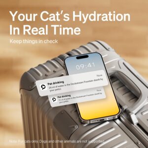 PETLIBRO App Monitoring Cat Water Fountain, 2.5L/84oz Dockstream Pet Water Fountains for Cats Indoor, Automatic Cat Water Dispenser for Drinking with 2.4G Wi-Fi, Smart Fountain, Stainless Steel Tray