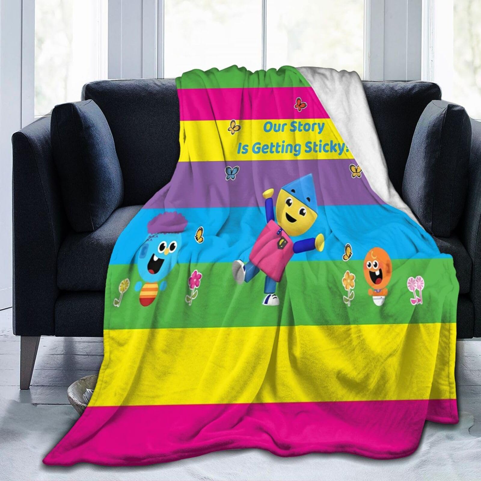 Charlie's Colorforms City Blanket Soft Cozy Fleece Throw Blanket Plush Lightweight Warm Fuzzy Flannel Blankets and Throws for Boys Girls Adults Couch Sofa Bed 50"X40"