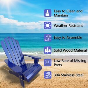 Wood Children Adirondack Chair,Ergonomic All-Weather Adirondack Chairs,Durable Patio Lounge Chair for Outdoor,Garden,Lawn,Indoor,Blue