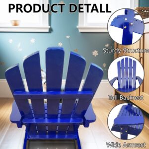 Wood Children Adirondack Chair,Ergonomic All-Weather Adirondack Chairs,Durable Patio Lounge Chair for Outdoor,Garden,Lawn,Indoor,Blue