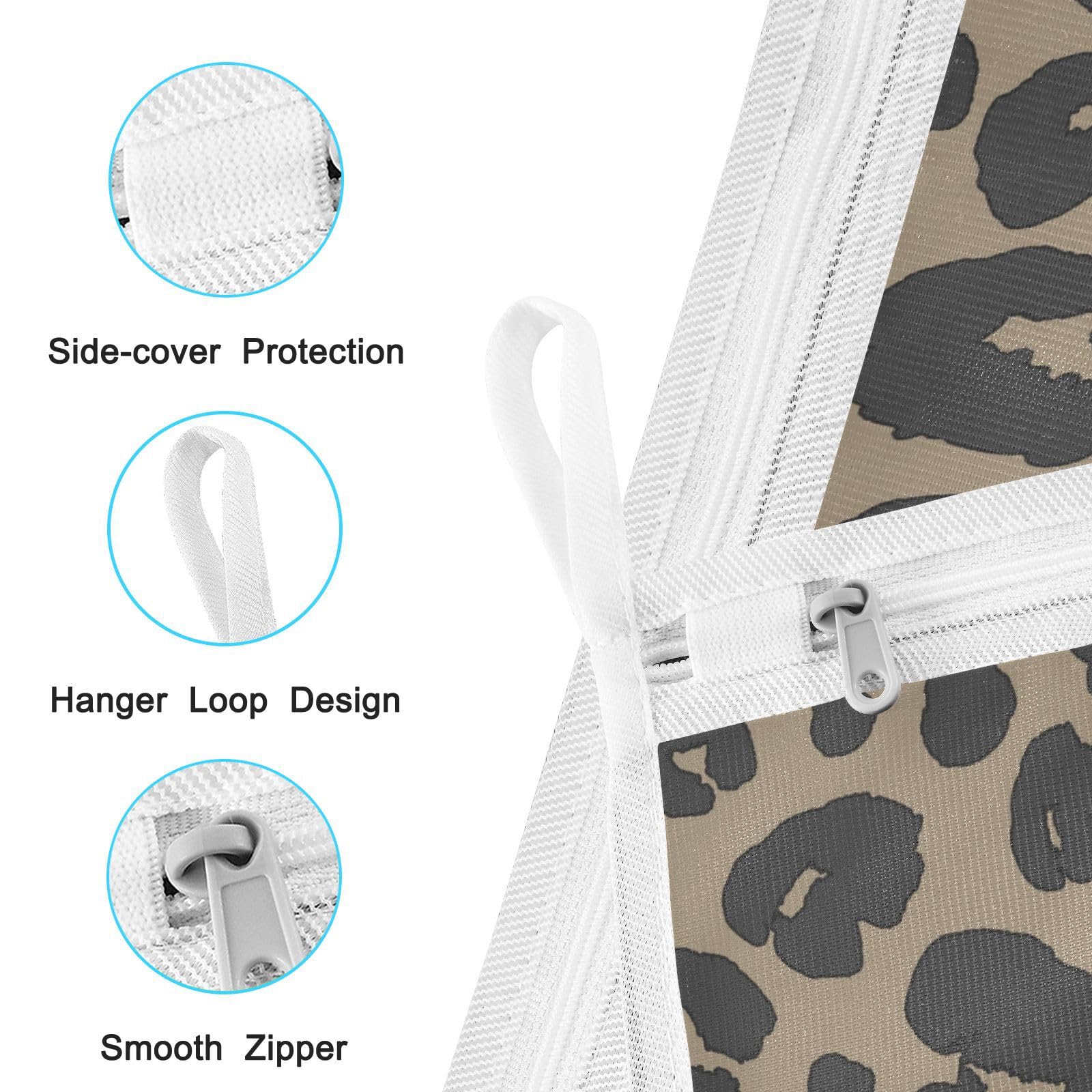 Leopard Laundry Bags Mesh Wash Bags Set of 2 Laundry Bag for Delicates Bra Washing Bags for Laundry with Zipper for Hosiery Stocking Underwear Bra Shoe College Dorm Essentials