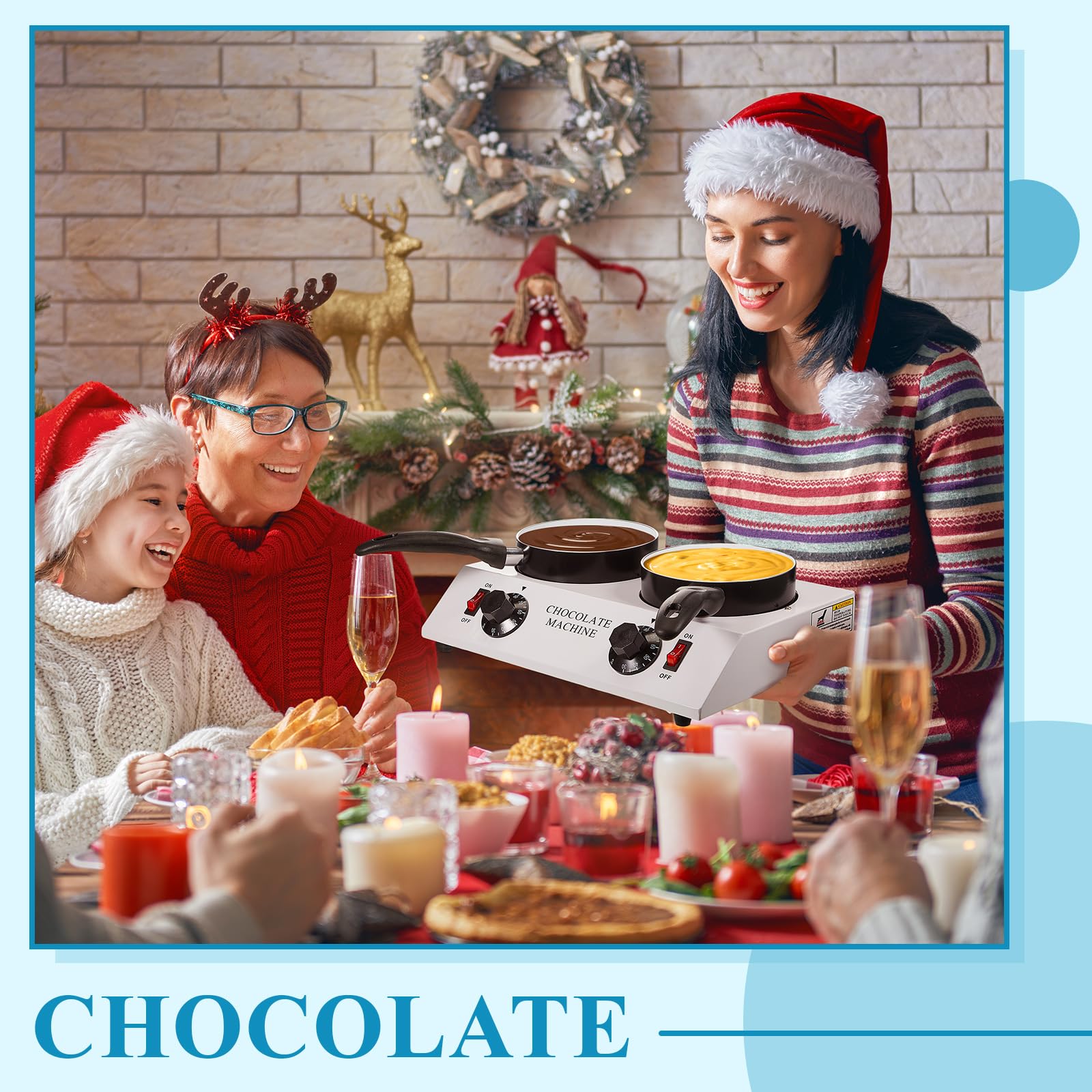 ROCEEI 1 Set Chocolate Boiler Double Pot Electric Heating Chocolate Melting Tempering Machine with 1 Silicone Spatula Boiler for Chocolate Melting Aluminum Boiler for Chocolate Candy