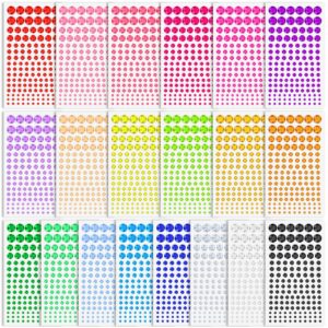 2800 pcs self adhesive face rhinestones gems stickers in 20 colors, 6 sizes stick on jewels for body, face, hair and craft diy decorations(3/4/5/6/8/10mm)