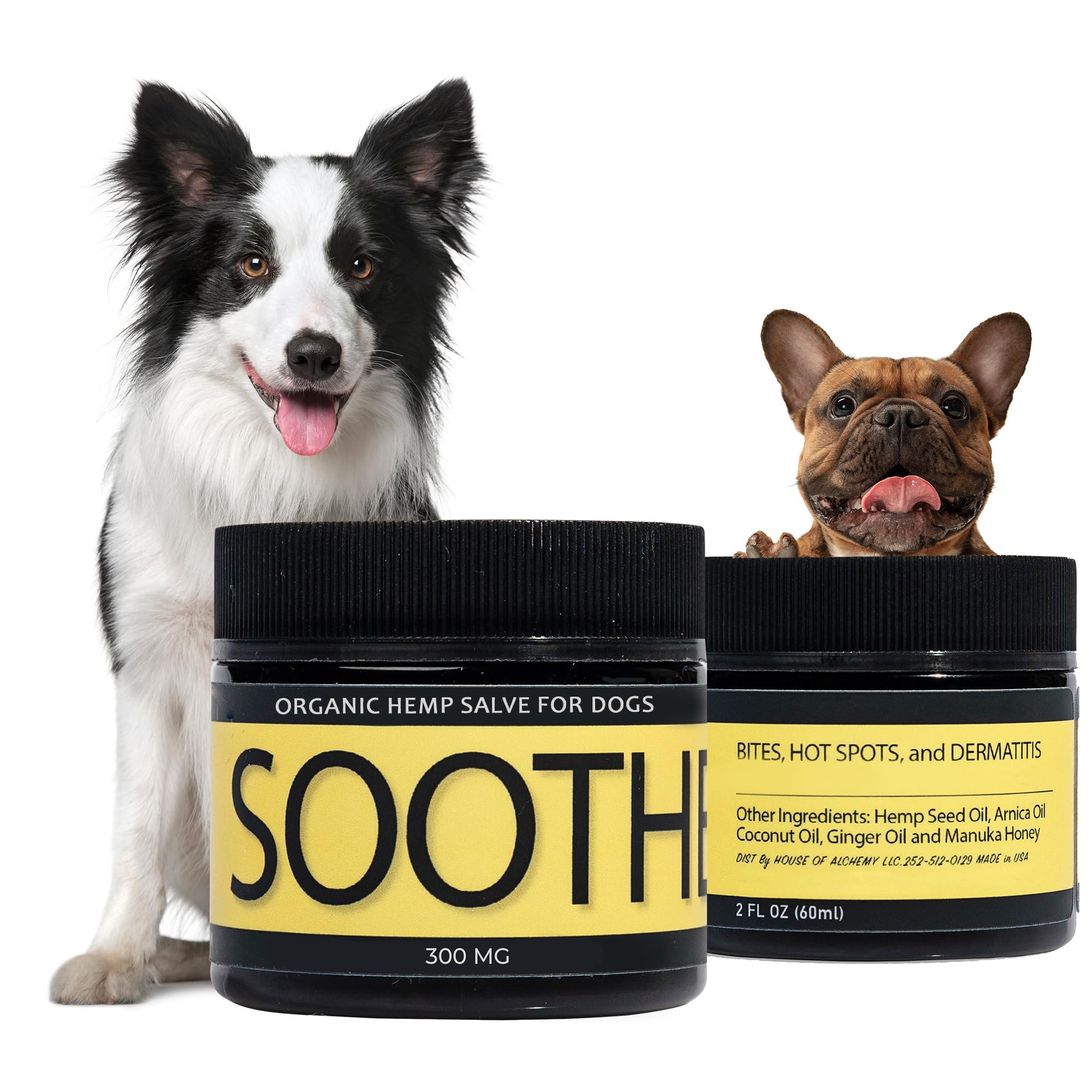 Hemp Dog Health - Soothe - Hemp Salve for Natural Dog Allergy Relief & Everyday Bug Bite & Hot Treatement for Dogs - Made with Natural Extracts & Human-Grade Hemp Oil for Dogs