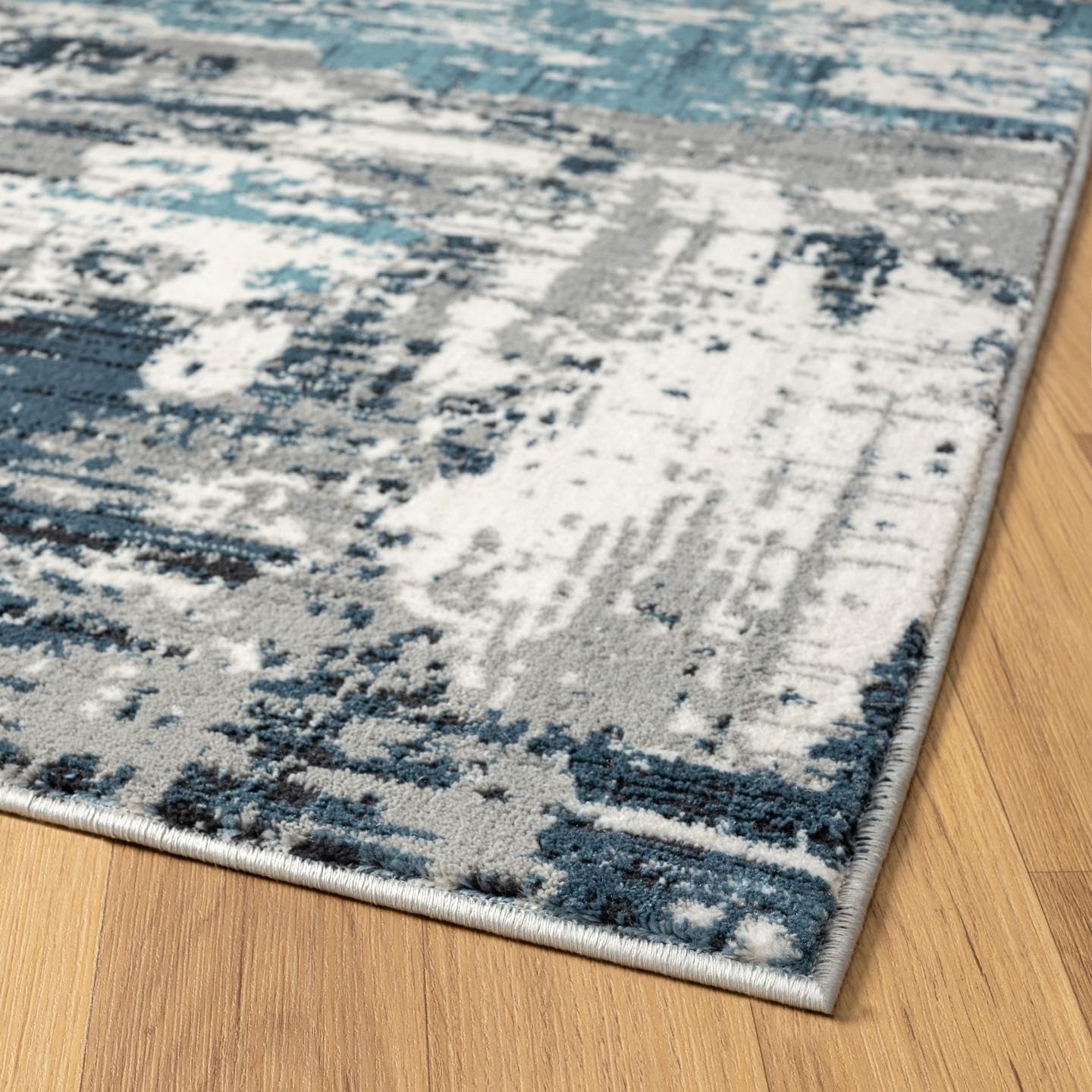 LUXE WEAVERS Abstract Distressed Blue 8x10 Area Rug