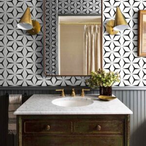 Heroad Wall Paper Peel and Stick Modern Black and White Wallpaper Peel and Stick Boho Geometric Contact Paper for Cabinets and Drawers Renter Friendly Self-Adhesive Removable Waterproof 17.7” x 118”