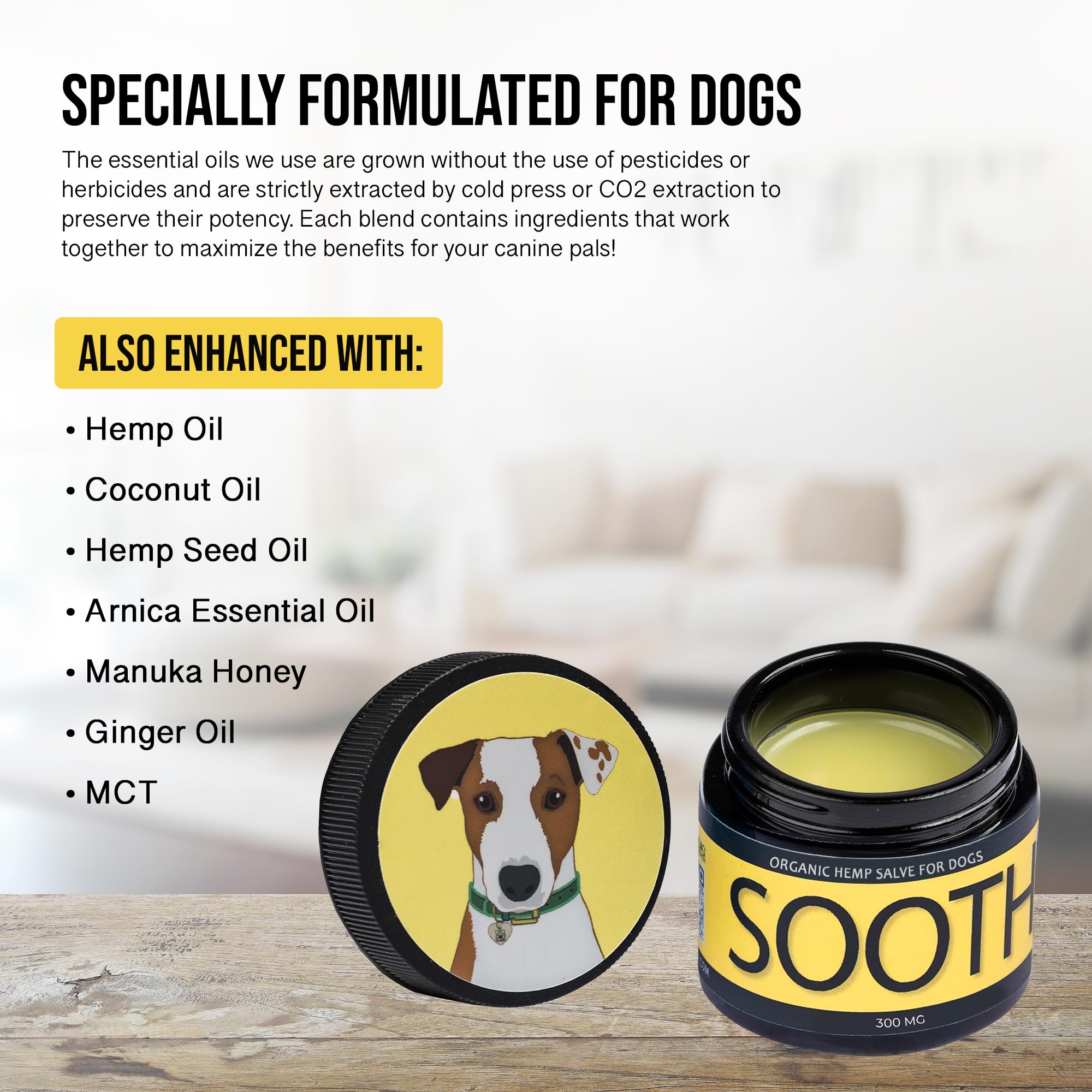 Hemp Dog Health - Soothe - Hemp Salve for Natural Dog Allergy Relief & Everyday Bug Bite & Hot Treatement for Dogs - Made with Natural Extracts & Human-Grade Hemp Oil for Dogs