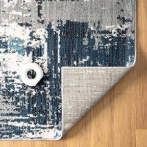 LUXE WEAVERS Abstract Distressed Blue 8x10 Area Rug