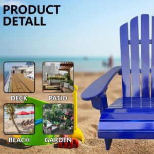 Wood Children Adirondack Chair,Ergonomic All-Weather Adirondack Chairs,Durable Patio Lounge Chair for Outdoor,Garden,Lawn,Indoor,Blue