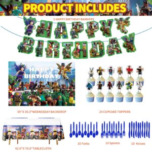 Birthday Party Supplies, Party Decorations Include Happy Birthday Banner, Backdrop, Tableware Set, Tablecloth, Cake Toppers, Cupcake Toppers, Latex Balloons, Hanging Swirls, Aluminium balloon