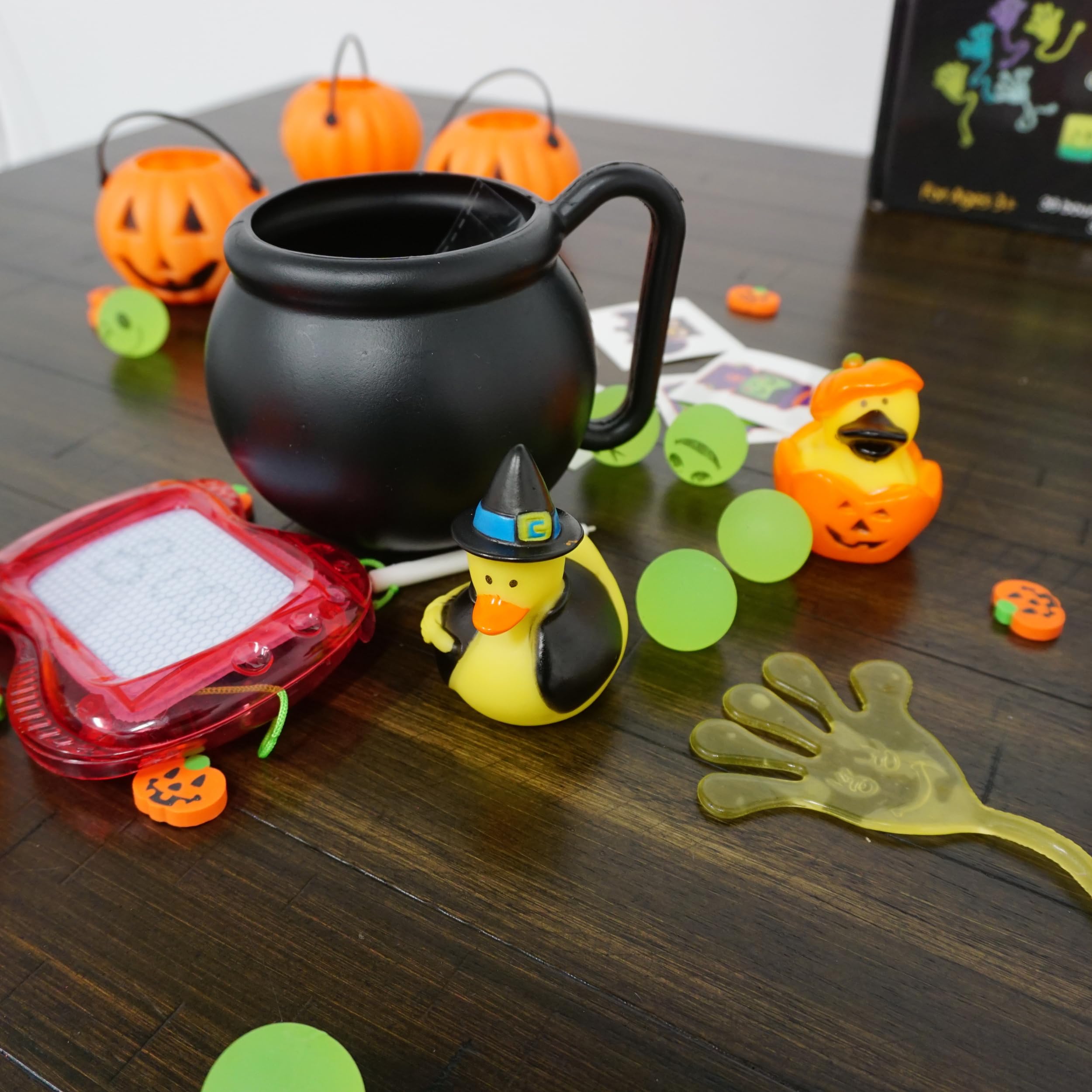 4E's Novelty Set of 12 Black Cauldron Mugs 12 oz, Halloween Cauldron Cups for Drinks - Durable BPA-Free Plastic Halloween Mugs, Witch Mug Party Favors, Spooky Halloween Mugs, Decor Table Party Favors