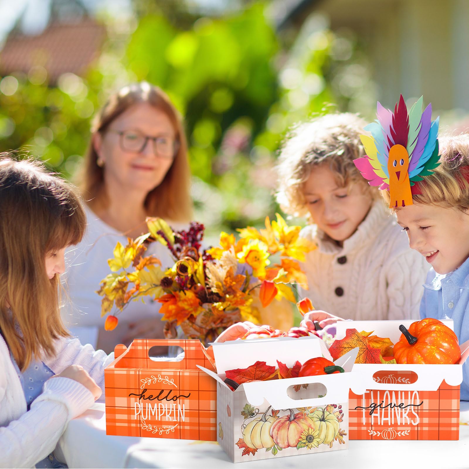 Pasimy 24 Fall Party Candy Boxes Thanksgiving Party Treat Boxes Autumn Harvest Party Boxes Pumpkin Maple Leaf Fall Paper Boxes for Thanksgiving Autumn Harvest Halloween Birthday Party Decoration