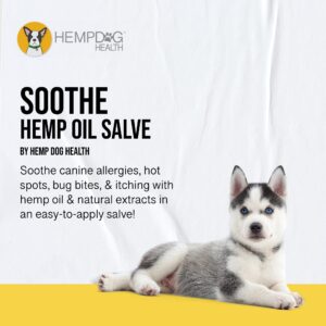 Hemp Dog Health - Soothe - Hemp Salve for Natural Dog Allergy Relief & Everyday Bug Bite & Hot Treatement for Dogs - Made with Natural Extracts & Human-Grade Hemp Oil for Dogs