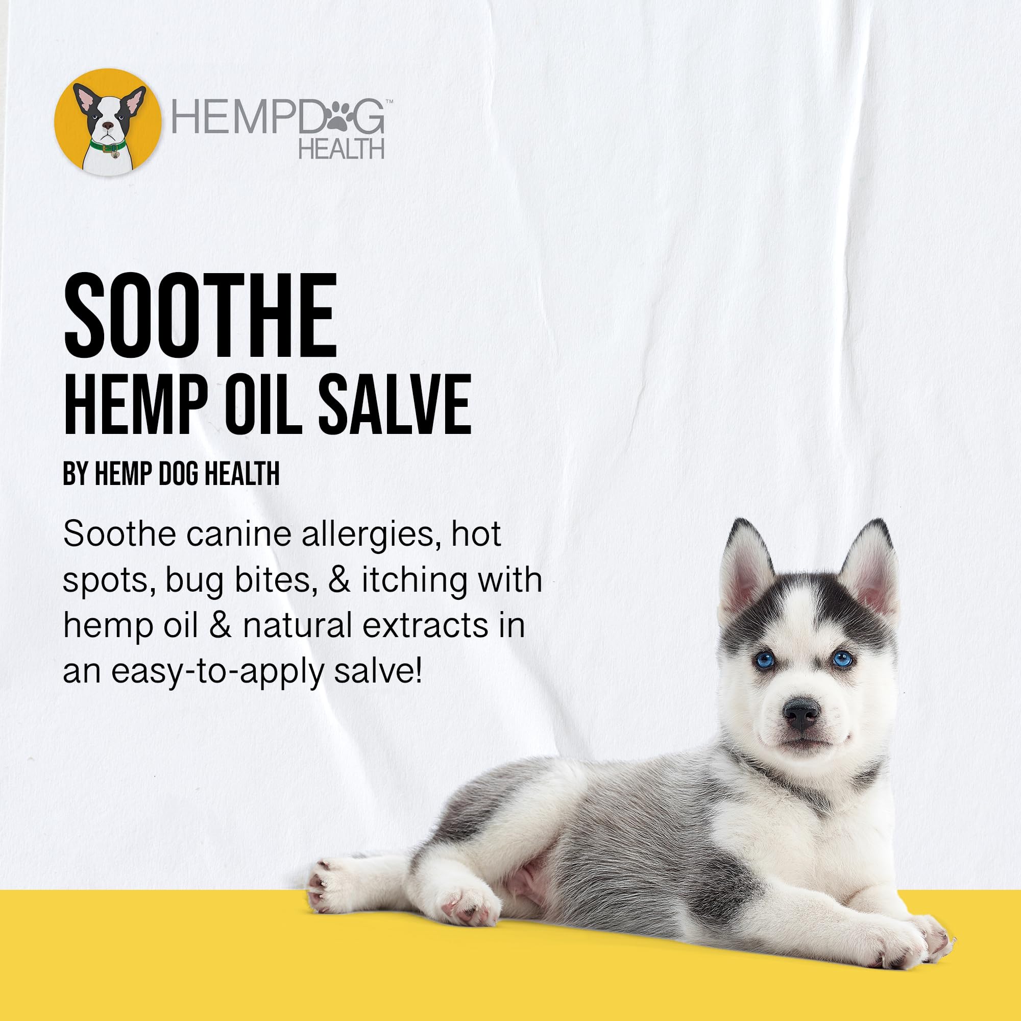 Hemp Dog Health - Soothe - Hemp Salve for Natural Dog Allergy Relief & Everyday Bug Bite & Hot Treatement for Dogs - Made with Natural Extracts & Human-Grade Hemp Oil for Dogs