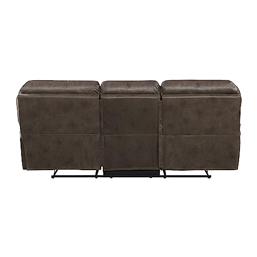 Lexicon Dorritt Wall-Hugger Manual Double Reclining Sofa, Brown