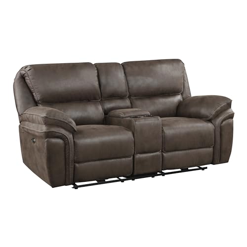 Lexicon Dorritt Wall-Hugger Power Double Reclining Loveseat, Brown